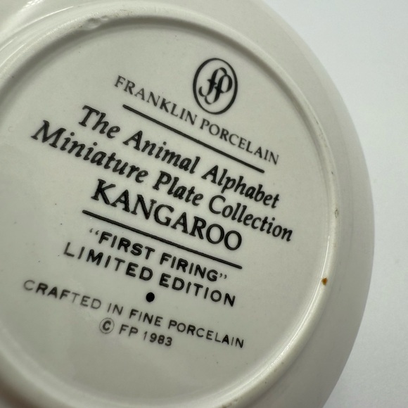 1980s Collectible Franklin Mint Animal Alphabet Mini Plate/Trinket Dish Letter K - Picture 2 of 3